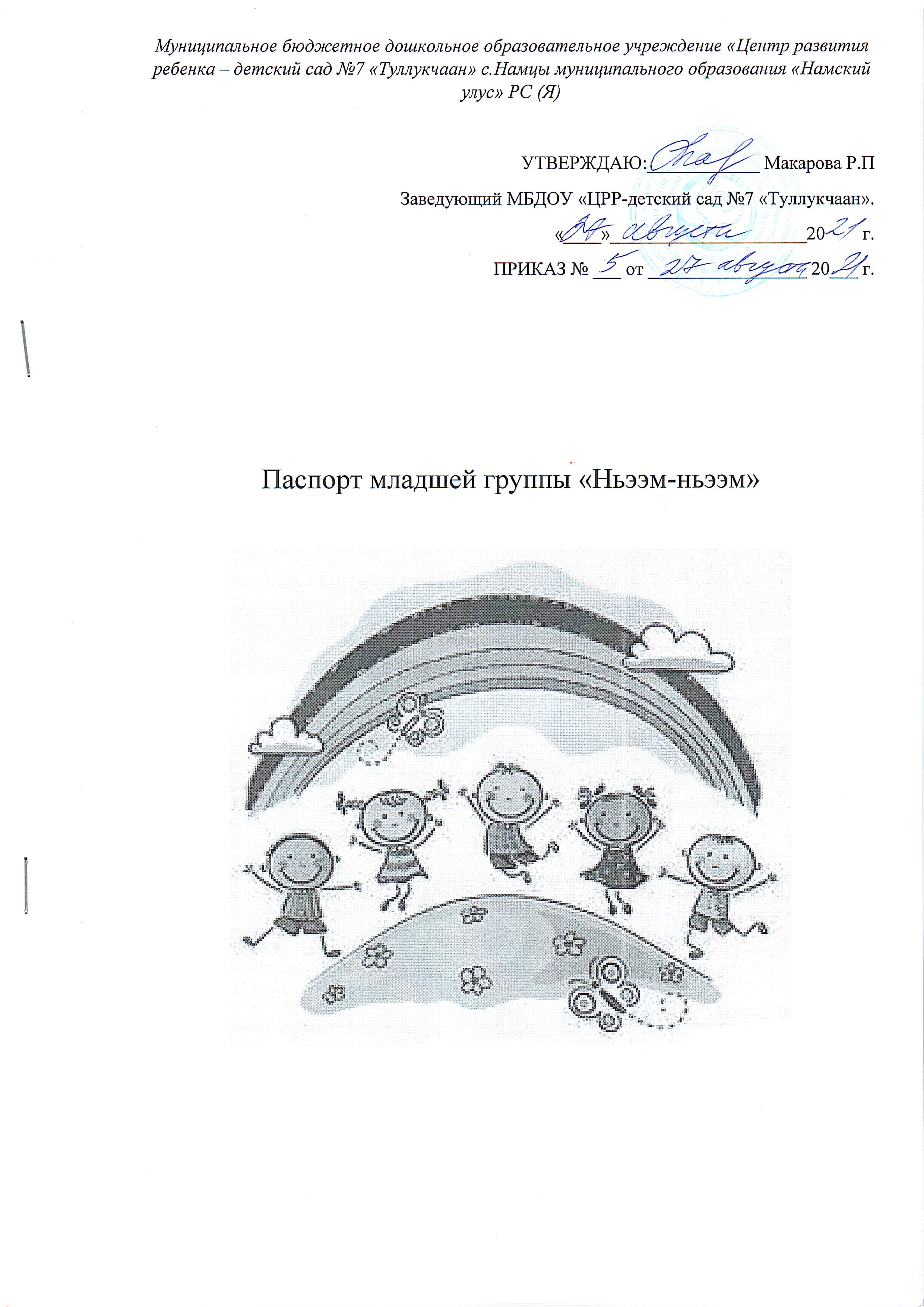 Паспорт младшей группы в детском саду по фгос образец от рождения до школы